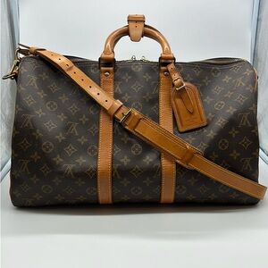 AUTHENTIC Louis Vuitton Vintage 1992 Keepall Bandoulière 45 monogram tra…